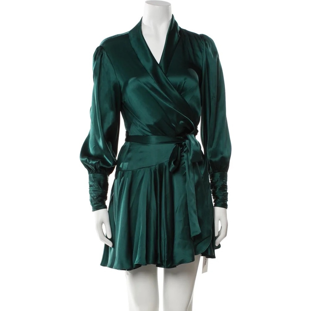 Zimmermann Emerald Satin Mini Dress